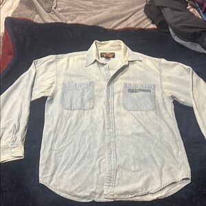 Official Harley-Davidson Blue Casual Button Down Shirt
